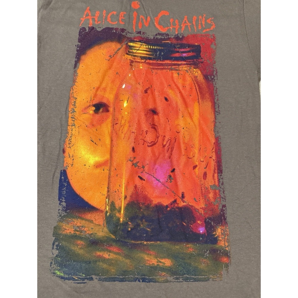 NWT Alice In Chains Jar Of Flies Jumbo Graphic T-Shirt Gray Band Grunge Unisex S